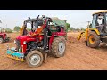 2 JCB 3DX Xpert Backhoe Machine Loading Mud and Compost In 2 Massey and Eicher Tractor | Jcb Video