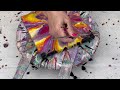 #32 Collab w/@Fiona-Art Multiple Reverse Flower Dips using various media!! #fluidart #flowerdip #art