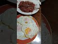 ginisang corned beef with egg sunny side up for briakfash