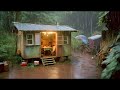 Sleep instantly with heavy rain and powerful thunder - The sound of rain on a tin roof for sleeping