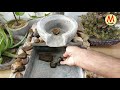 How to make amazing cemented waterfall fountain water fountain