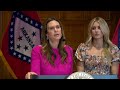 Gov  Sarah Huckabee Sanders joined by Riley Gaines to oppose new Title IX rule change
