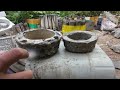 Make flower mini pots from cement - DIY cement