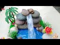 Waterfall from hot glue gun. Showpiece for home decoration.