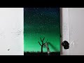 Night Sky Painting Tutorial for Beginners | Acrylic | Step by Step