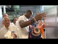 Sripada Bhakti Vikasa Swami Arrives At Heathrow Airport, London