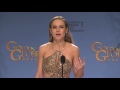 Brie Larson: Golden Globe Awards Backstage Interview (2016) | ScreenSlam