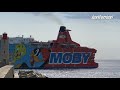 Departure of ferry MOBY DADA, Nice (Moby Lines)