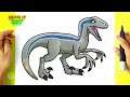 How to DRAW VELOCIRAPTOR BLUE - Drawing Dinosaur - Jurassic World Dominion