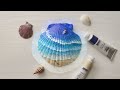Summer Special-1🐚 How To Draw Sea On A Clam #973｜Easy Painting Idea｜Oddly Satisfying