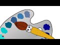 Learn colors for toddlers kids. Magic paintbrush and shades of blue. Coloring video cartoon