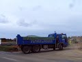 Lagan Tractors and Trailers in Convoy From L'Eree to Guernsey Airport