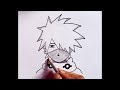 Drawing anime characters Kid kakashi | How to draw kakashi hatake | Easy drawing tutorial