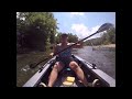 Petesie plays dodge the logs on the Jack's Fork River in Missouri