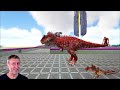 Dinosaurs T Rex VS Raptor Deathrun fight all the dinosaurs in the Ark Park