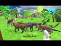 Paint & Animals Duck,Gorilla,Lion,Elephant,Cow,Sheep Fountain Crossing Transformation Animal Cartoon