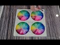 #1491 Incredible Rainbow Resin Reverse Ink Drop 3D Flowers