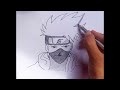 Drawing anime characters Kakashi | How to draw kakashi from Naruto