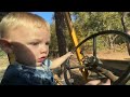 Wilder drives the backhoe for the first time at 18 months old