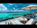 Outdoor Seaside Cafe Ambience with Relaxing Bossa Nova Jazz BGM & Ocean Wave Sounds for Good Moods