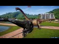 Brachiosaurus, Mamenchisaurus, Dreadnoughtus & Indominus Rex Breakout & Fight! (1080p 60FPS)