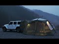 ☔️CAMPING IN HEAVY RAIN WITH A NEW CAR TENTㅣRAIN ASMR