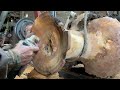 The Man with a Crazy Idea  Turning a Monster Tree Log into a Unique Vase