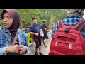 Walking above the subway section of MRT Jakarta [Car Free Day in Indonesia]