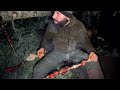 Bushcraft Survival Shelter, Winter Camping in Deep Snow, Outdoors Cooking, Nature Sounds