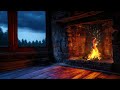 Relaxed Focus Cosy Cottage Fireplace with Rain + Beta Isochronic Tones