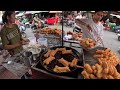 Amazing! Street Food @ Boeung Prolit Market in Cambodia - Donust, Hotdog, Fried Cake & Fresh Foods