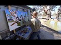 Real Time - LARGE SCALE - Plein Air Painting from the  Studio Trailer!!!