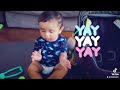 Baby watches his own gender reveal and reacts.