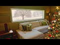 Cozy Christmas Ambience with Snowfall & Crackling Fire Sounds l Christmas Living Room 🎅🎄