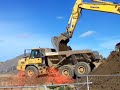 Lagan at Guernsey Airport - Komatsu Excavator Loads ADT's at The West End