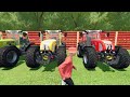JOHN DEERE vs CLAAS vs CASE vs FENDT TRACTORS BATTLE WITH GIANT DONUTS - Farming Simulator 22