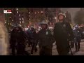 Chaotic scenes as NYPD teams move in on anti-Israel protesters