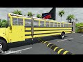 Long Bus, City Bus, School Bus Vs Massive Speed Bumps - BeamNG Drive