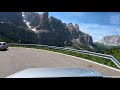 Driving in Italy 6: Gardena Pass & Sella Pass (Corvara - Canazei) 4K 60fps