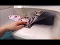 ボックスポーチ作り方  How to sew a zipper box pouch 裏地付き 縫い代の見えない作り方　35cmファスナー使用