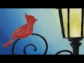 Bird Sitting On Lamp Post Painting | Winter Snowfall Acrylic Canvas Painting | CRAFT with SUHANI