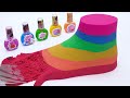 Satisfying Video | How To Make Rainbow Foot & Toenail From Kinetic Sand and Nail Polish Cutting ASMR