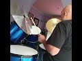 Playing the Drums. Steady Rock beat. Syncopated Drumming.