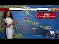 Beryl becomes a hurricane east of Barbados