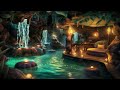 Firefly Cave Ambiance: Waterfall Sound & Bird Choir 🌌💧🐦