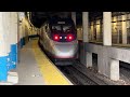 5 Acela Express trains in the late Morning at Providence Station with Horn shows | Easter Special