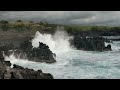 Beautiful Hawaiian Coast. Big Island, Kona, Hawaii. Hawaii Panorama Sounds and Scenery. Wave Sounds