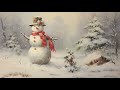 Frame TV Art Screensaver | Snowman Christmas Vintage Painting