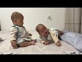 Cute Twin Brothers Moment:The Younger Brother Treats His Twin Brother’S Feet As Toys!