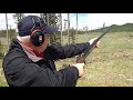 Jim shoots the shotgun with magnum load.